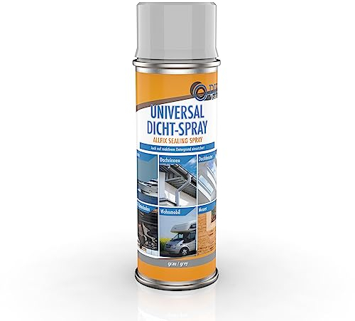 DIP-Tools Elastisches Universal Dichtspray wasserdicht- Starkes Sealant Spray Perfekt Geeignet zum Dachrinne Abdichten, als Dichtspray für Boote, Universal Abdichtung für Wohnwagen (3x400ml, grau)