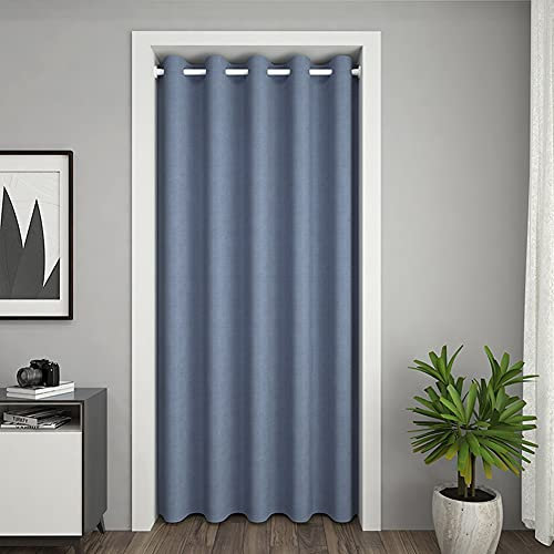 GDMING-Tenda per Porta Termica, Pannello per Tende Oscuranti A Prova di Vento Divisorio per Ambienti Materiale Finto Lino per Tende per Porte Scorrevoli da Patio Nessuna Perforazione Richiesta