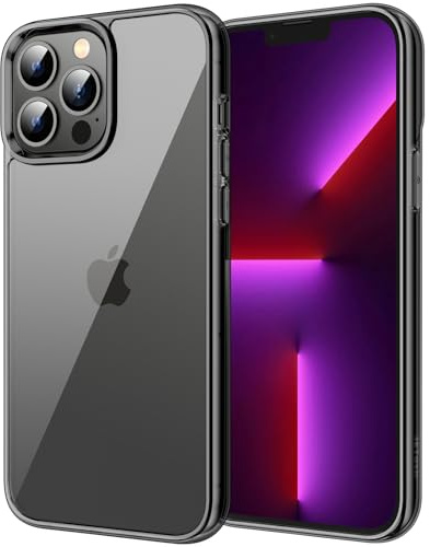 JETech Hülle für iPhone 13 Pro Max, Anti-Vergilbung, Schwarz | Stoßschutz, Kratzfeste Harte PC-Rückseite, Robuster Transparenter TPU-Rahmen