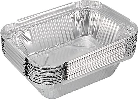 sourcing map 5 x 4 Aluminum Foil Pans, 8.8oz Disposable Trays Containers for Kitchen Roasting Baking Cooking 35pcs