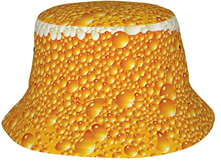 ZORIN Fischerhut Zusammenklappbare Sommer Sonnenhüte 3D Bier Schaumstoff Bubbles Eimerkappe Unisex Wanderkappen für Männer Frauen Schwarz, Schwarz , One size