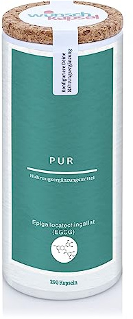 Wunschkapsel Epigallocatechingallat (EGCG) Pur, 200 mg, aus Grünem Tee Extrakt, in Deutschland hergestellt, 290 Kapseln Inhalt