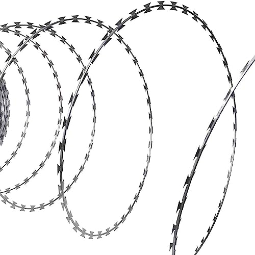 Edelstahl-Rasierdrahtzaun mit Verschlüsselung, Klingenzaun, Rasiermesserdrahtzaun, Rasiermesserzaun, nützlicher Schutz for Garten-/Innenhof-Rasierdrahtzaun ( Color : 10m/33ft , Size : Coil diameter-50