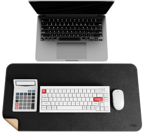 Vyaaa 100 x 40 cm Schreibtischunterlage, Doppelseitige Mauspad, Schwarz | Wasserdichte Rutschfeste Tischmatte,Tastatur Matt, Mousepad Schreibtisch Organizer für Büro & Home office
