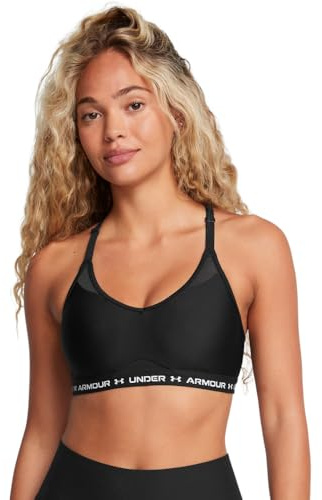 Under Armour Womens Crossback Low Impact Sports Bra, (001) Black / / White, Small