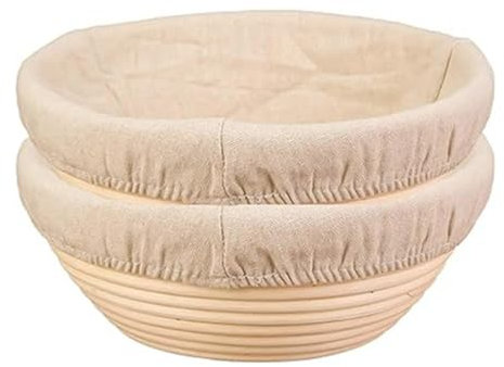 PPbreken 2 Piezas CombinacióN de Cubierta de Tela de Cesta a Prueba de Pan, Cesta de ProteccióN de Pan, TazóN para Hornear para FermentacióN de Masa Madre