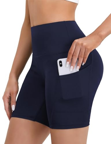 Merlvida Mallas Cortas Mujer Cintura Alta Leggins Cortos Deportivos con Bolsillos Opaco Pantalones Cortos Deporte Elásticos Shorts Pantalon Corto Leggings Ropa Verano para Yoga Fitness Ciclista