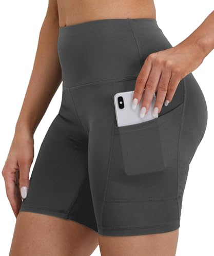 Merlvida Pantaloncini Donna Sportivi Vita Alta Leggins Corti Estivi con Tasche Opachi Shorts Sportivi Controllo della Pancia Pantaloncini Palestra Leggings Pantaloni Corti Fitness Yoga Ciclismo