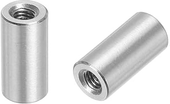 QUARKZMAN 10 Stück M3 Runde Verbindungsmuttern, 304 Edelstahl Kupplungsmutter 12mm/0,47 Länge Hülse Stange Stabmutter für Halterung, Grobgewinde M3x12x6mm