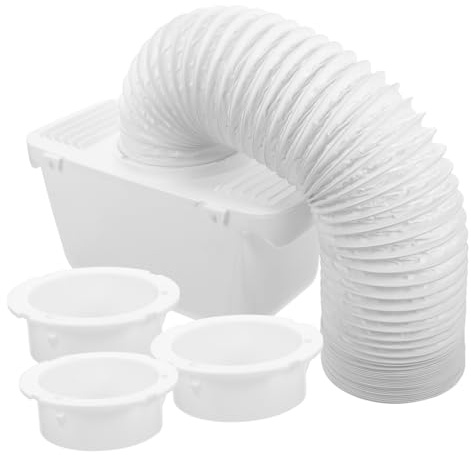 Dryer Vent Plate Connector Kit, White Plastic Replacement Part | Water Collection, Easy Cleaning, for Clothes and Drum Dryers, Compact Wall Fit, Appliance Accessory