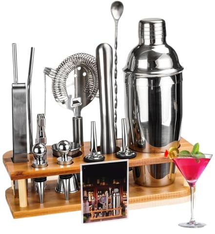 Ensemble de Cocktail Shaker à Cocktail Shaker Kit Ensemble de shaker à Cocktail de 25oz, Kit de barman, 15 pièces, outils de Bar professionnels, Kit de mixologie, ensemble de mélangeur de boissons Sha