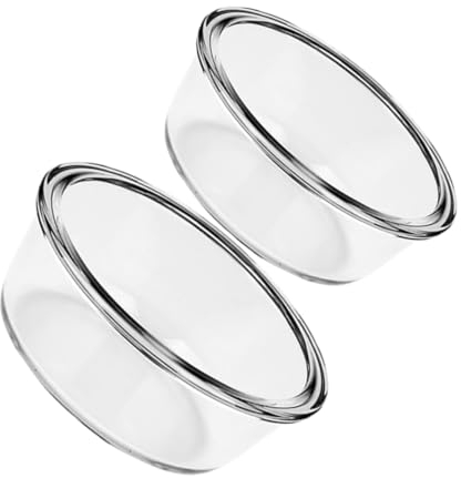 ABOOFAN Glass Mixing Bowls Round Shape 2pcs 650ml and 1000ml Capacity with Smooth Surface High Reliability Multi-Purpose Bowls for Kitchen Meal Prep and Baking