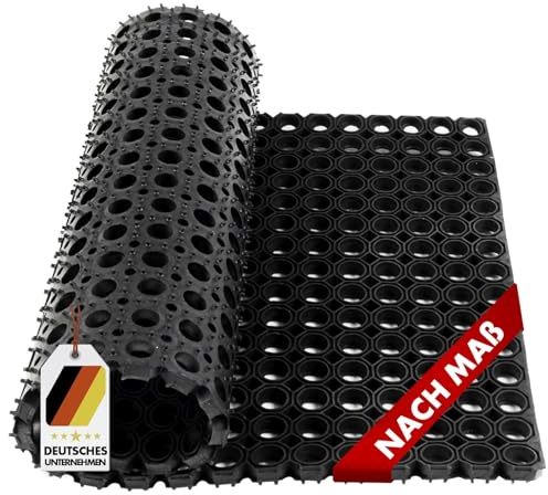 Floordirekt Ringgummimatte Octagon | Hoch belastbare & wetterfeste Antirutschmatte für gewerbliche & Private Außenbereiche | Schmutzfangmatte Gummimatte Ringmatte - Stärke: 23 mm (100 x 100 cm)