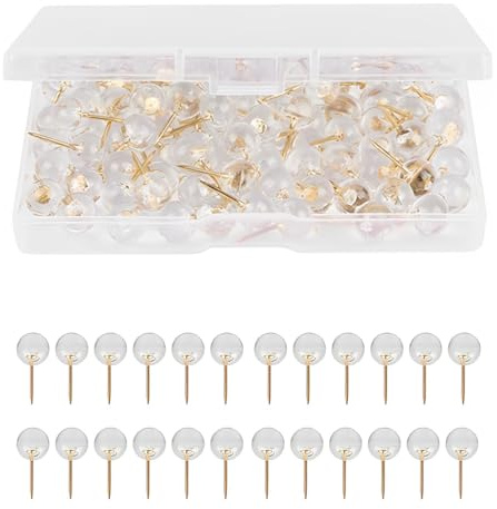 AOEVUIR 100 Pcs Transparente Reißzwecken Pinnnadeln Extrem Stabil und Wiederverwendbar Ideal für Büro und Heimgebrauch