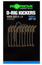 Korda D-Rig Kickers, Rig-Zubehör zum mühelosen Binden, für perfekte D-Rigs & Spinner Rigs beim Karpfenangeln, 10 Stück, Braun