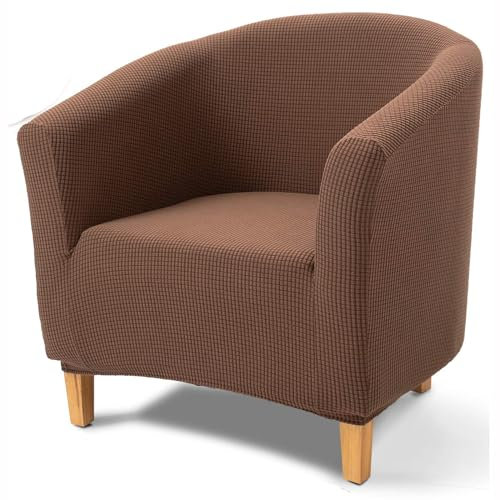Mswborml Weich Bezug für Cocktailsessel Clubsessel, Abnehmbarer Cocktailsessel Bezug mit Elastischem Boden, Universal Sesselbezug Stretch Clubsessel Antirutsch Clubsessel Bezug Waschbar,C