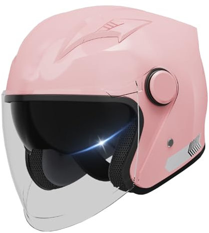 JATIBOSH UV Protective Motorradhelm Herausnehmbar Vintage Rollerhelm, Weich Und Bequem Jethelm Helm, Herren Damen Outdoor ECE Zertifiziert, Schutz Vor Wind Und Regen Retro Halbhelm