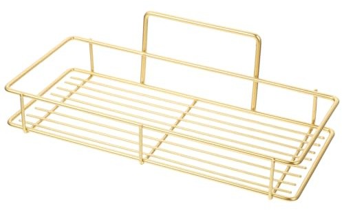 MAGICLULU Étagère de Bain sans Perçage en Fer Coloris Or, Support Mural Suspendu pour Rangement Salle de Bain, Installation Facile sans Perçage