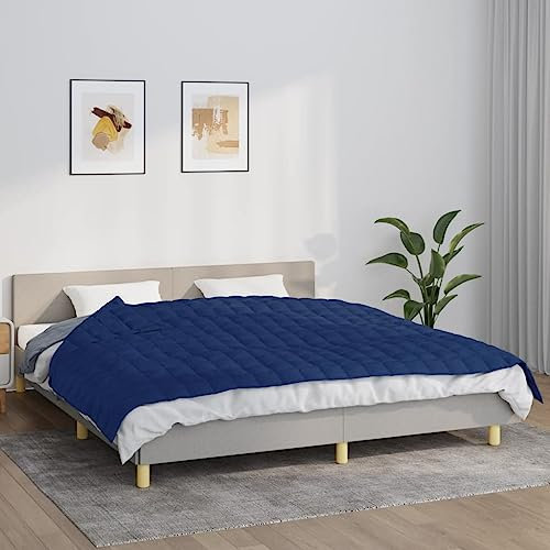 Sufrk Manta ponderada azul 155 x 220 cm 7 kg Tejido-Classic Manta ponderada - Manta antiestrés - Manta pesada para un sueño profundo y un mejor descanso - Manta de algodón ponderada 100% - Weighte