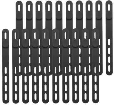 CCAIPU 20 Attaches-CâBles En Silicone, RéUtilisables, Lavables, éLastiques Et RéGlables - Organisateur De CâBles Avec Boucle De Verrouillage Pour La Maison, Le Bureau Et Les Voyages (Noir)