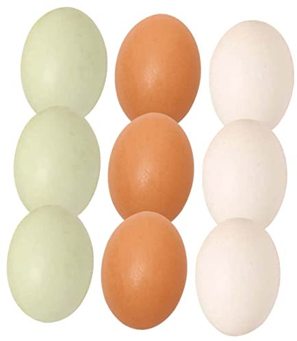 ibasenice 9pcs Lifelike Wooden Eggs Decorative Simulation Eggs for Easter Party to Decorate