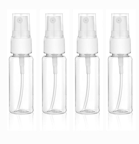 SOPSTUO 20ml Spray Bottles - 4 Pack Fine Mist Atomiser Empty Travel Spray Bottles for Toiletries Perfume Toners Rose Water Cosmetics
