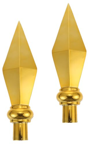 PartyKindom 2pcs Flag Pole Head Topper Decor Aluminum Flagpole Finial for Outdoor Garden Use