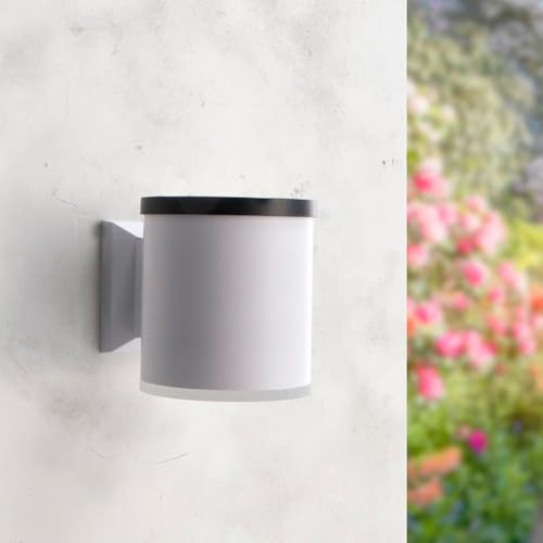 M Ledme - Lampada da parete a LED solare Cory, luce neutra 4500K, impermeabile IP65, lampada moderna per ingresso, giardino, patio e vialetto