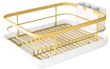 Kasmole Escurreplatos | Secador de lavabo con tabla de goteo | Organizador de utensilios en cesta para estante de armario interior Camping-Car Y