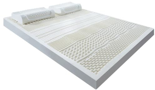 Natural Latex Mattress Topper King Size 3-Inch Memory Foam Breathable & Comfortable 150x200cm (59x79in) - Perfect for Sleep & Support.