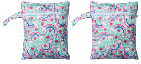COMPUKAS 2 Stück Hängende Wickeltaschen aus Polyester Wiederverwendbare Windelaufbewahrungstaschen mit Reißverschluss für Babyreise und Indoor Organisation
