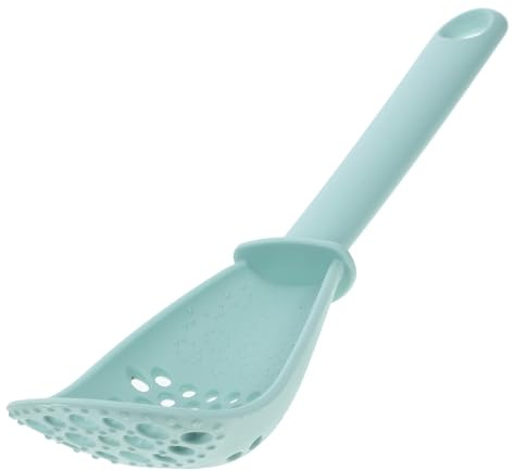 FRCOLOR Cuillère Cuisine Multifonctionnelle Bleu Clair – Passoire, Broyeur et Écrase-purée Réutilisable, Outil de Meulage sans Joint pour Filtrer, Égoutter et Préparer Purée, Accessoire