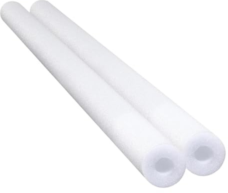 harayaa 2Pcs Swimming Pool Noodles Durable Lightweight Floating Foam Pool Noodles Strength And Flexibility Hollow Swim Noodle Aid Essential for Kids Adult Flotation Beach Beginner, White