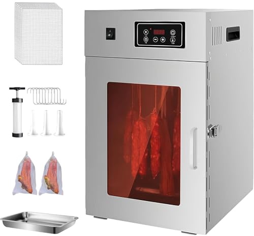 Beef Jerky Maker, Food Dehydrator Stainless Steel - 800W Electric Dehydrator Machine with 10 Oven Rack and 14 hooks, Adjustable Timer, Temperature Control, for Herb, Dog Treats, Meats & Veggies