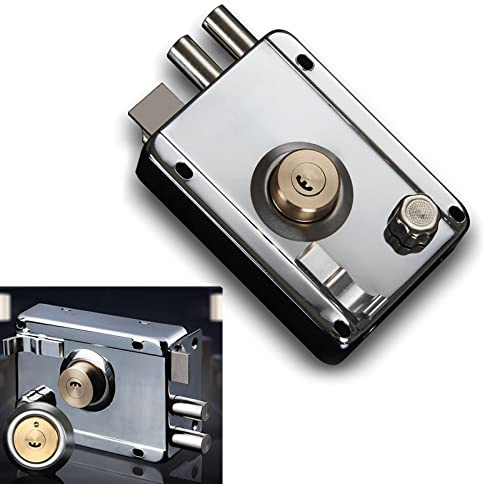 YUYTE de Seguridad para Acero Inoxidable - Cerradura de Puerta Exterior Antirrobo con Cerradura de Cobre y 5 Llaves - Ideal para Puertas de Seguridad y Aplicaciones Domésticas