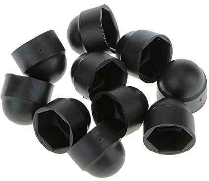 Sharplace 10 Stücke M8 Schraubenabdeckung Abdeckkappe für Schraubenmuttern Sechskantschrauben 14x15mm/ 13x15mm, Schwarz, 13x15mm