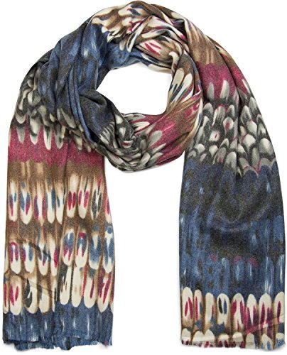 styleBREAKER Damen Schal Schuppen Muster Fransen 85x190cm | Winter Strickschal. weiche Haptik. 2-3 mal wickelbar. Stola Funktion. Einheitsgröße. wärmende Qualität.
