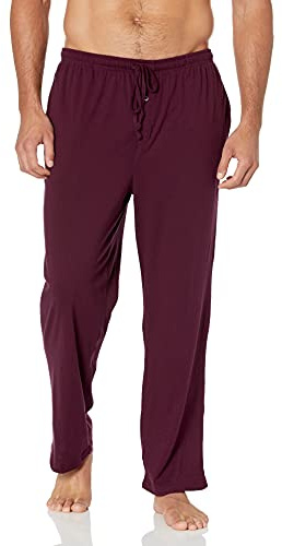 Amazon Essentials stickad pyjamasbyxa för män, vinröd, XX-Large