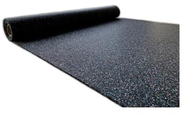 JARDIN202 - Suelo para Gimnasio Negro EPDM Plus - Rollo | 3MM C/Negro 1,25 Alto X 20M Largo