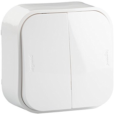 Legrand - 782406, Interruttore luce da parete, doppio, bianco