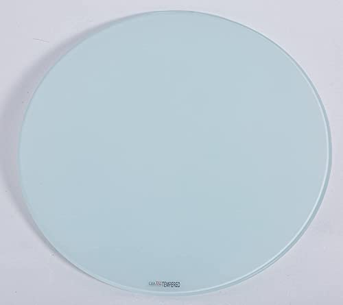 Euro Tische Plaque de Protection Ronde en Verre trempé Ø 30 cm - Disponible en Noir, Blanc et Transparent - Plaque Pare-étincelles Robuste pour poêles à Bois et cheminées (Blanc)