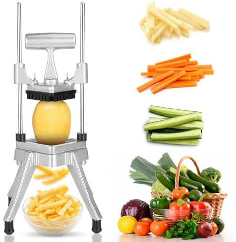 WICHEMI Commercial Vegetable & Fruit Chopper - Stainless Steel Dicer, Cutter for Onions, Potatoes, Peppers & Mushrooms (1/4)