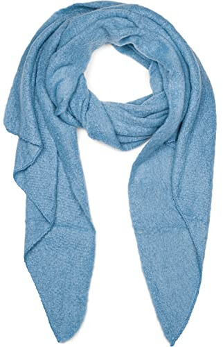 styleBREAKER Damen Schal aus weicher Viskose | einfarbiger Webschal in asymmetrischer Form | große Stola für Herbst und Winter Looks, Farbe:Hellblau