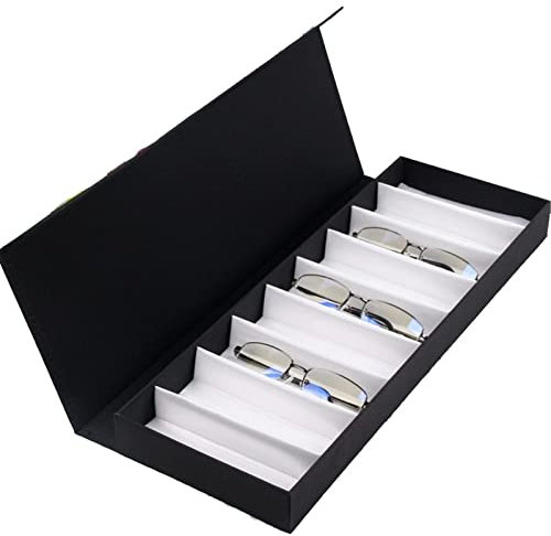 Brillenbox Brillen Display Brillenkoffer, Startseite Sonnenbrillen Storage Box Organizer 9 Slots Brillen-Anzeigen-Behälter-Kasten Lesebrille Showcase Halter Präsentation Brillenaufbewahrung Sonnenbril
