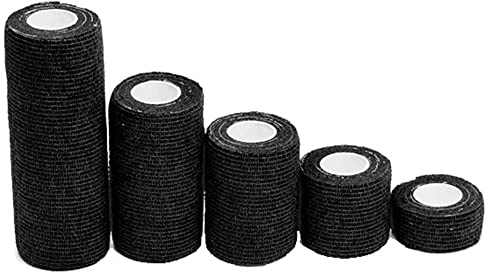 LTLCLZ 4Pcs Set Self Adhesive Tape 4,5M Farbenfrohe Sport Elastischer Bandage Wrap Klebeband Für Fingergelenk Haustierbande,Schwarz