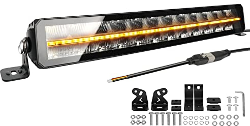 CO LIGHT 22 Zoll Zweireihig Driving Light Bar 12v light bar led zusatzscheinwerfer bar arbeitsscheinwerfer 24v Scheinwerfer Offroad mit weiß gelb Positionslicht 12000LM für AUTO SUV,ECE Zulassung