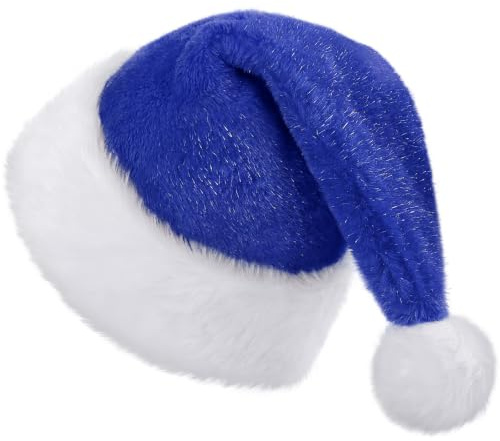 KONVINIT Weihnachtsmütze Weihnachtsmann Mütze Plüsche Nikolausmütze Warm and Dicker Santa Mütze Weihnachtshut für Erwachsener