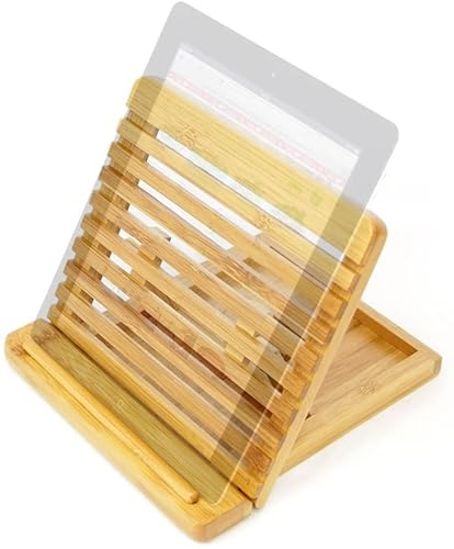 Woodquail Support de Tablette Réglable pour iPad 4 Angles, en Bambou Naturel