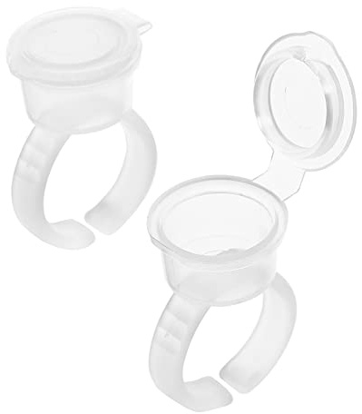 Lot de 100 bagues d'encre de tatouage pour cils avec couvercle
