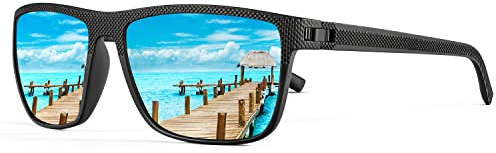 HENGOSEN Sonnenbrille Herren Damen Polarisiert Unisex Quadrat Sunglasses Leichte UV400 Schutz für Fahren